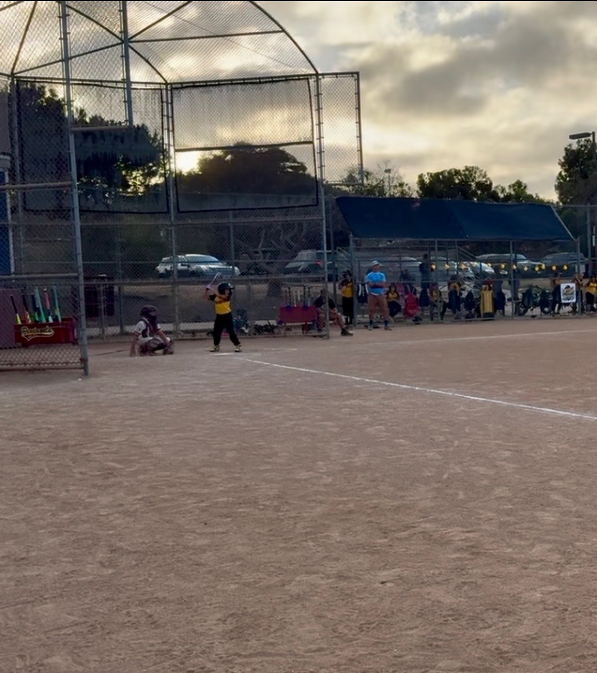 Owen at bat during a baseball game
